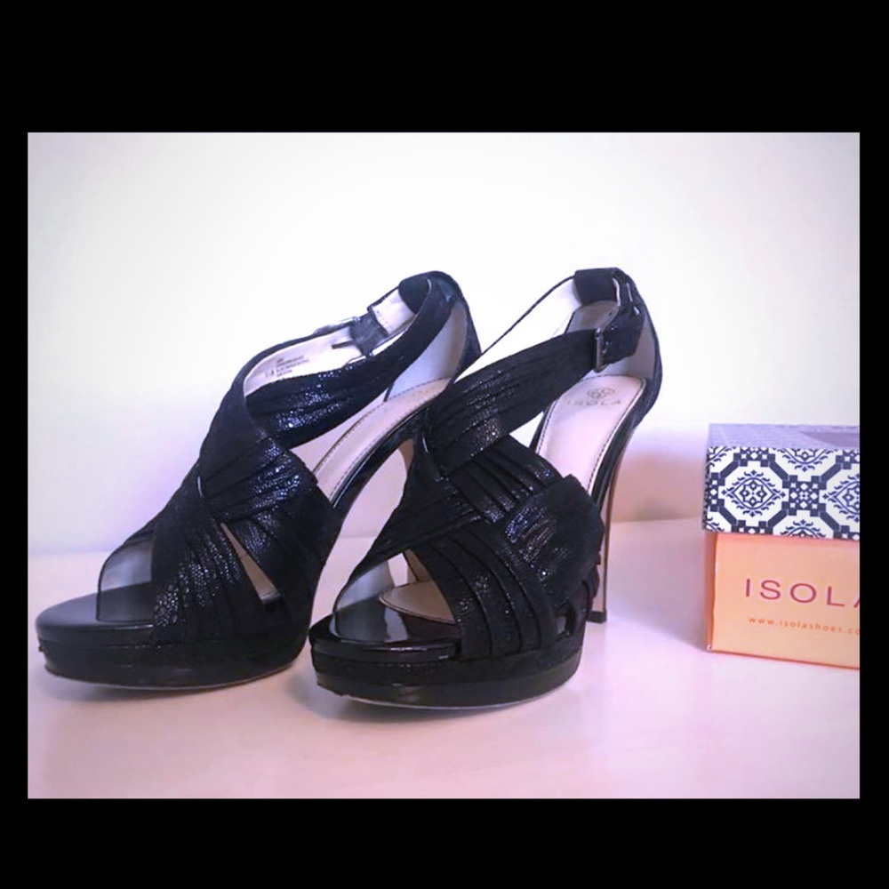 ISOLÁ Black Tejus Strappy Heels 9.5